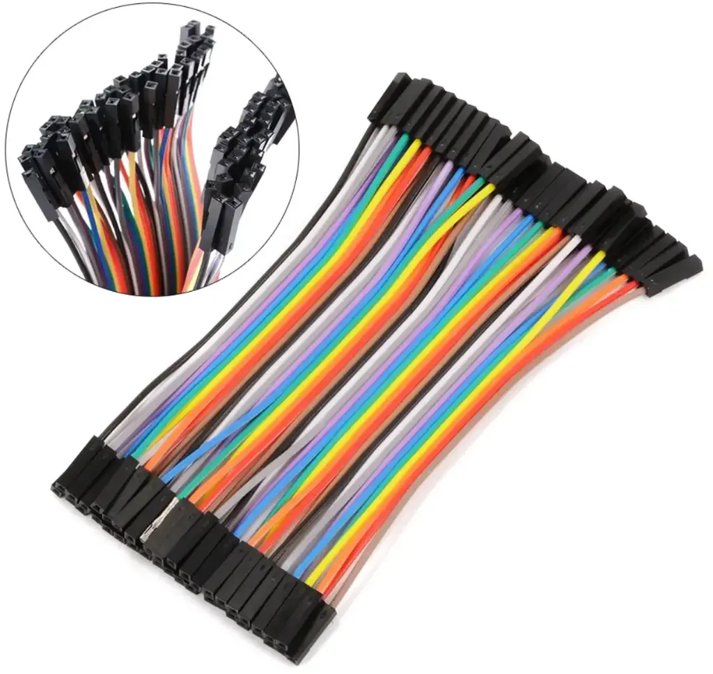 10CM Female to Female Breadboard Jumper DuPont 2.54MM 1P-1P Cable 40 Pcs